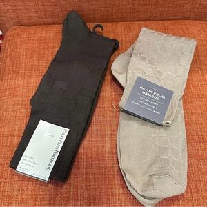 Perry Ellis Men's Dark Brown and Beige Socks